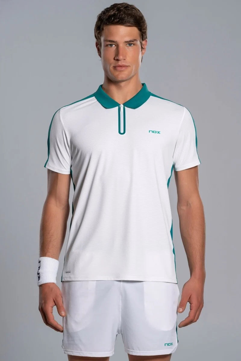 NOX Men’s Pro White/Ivy Green Polo