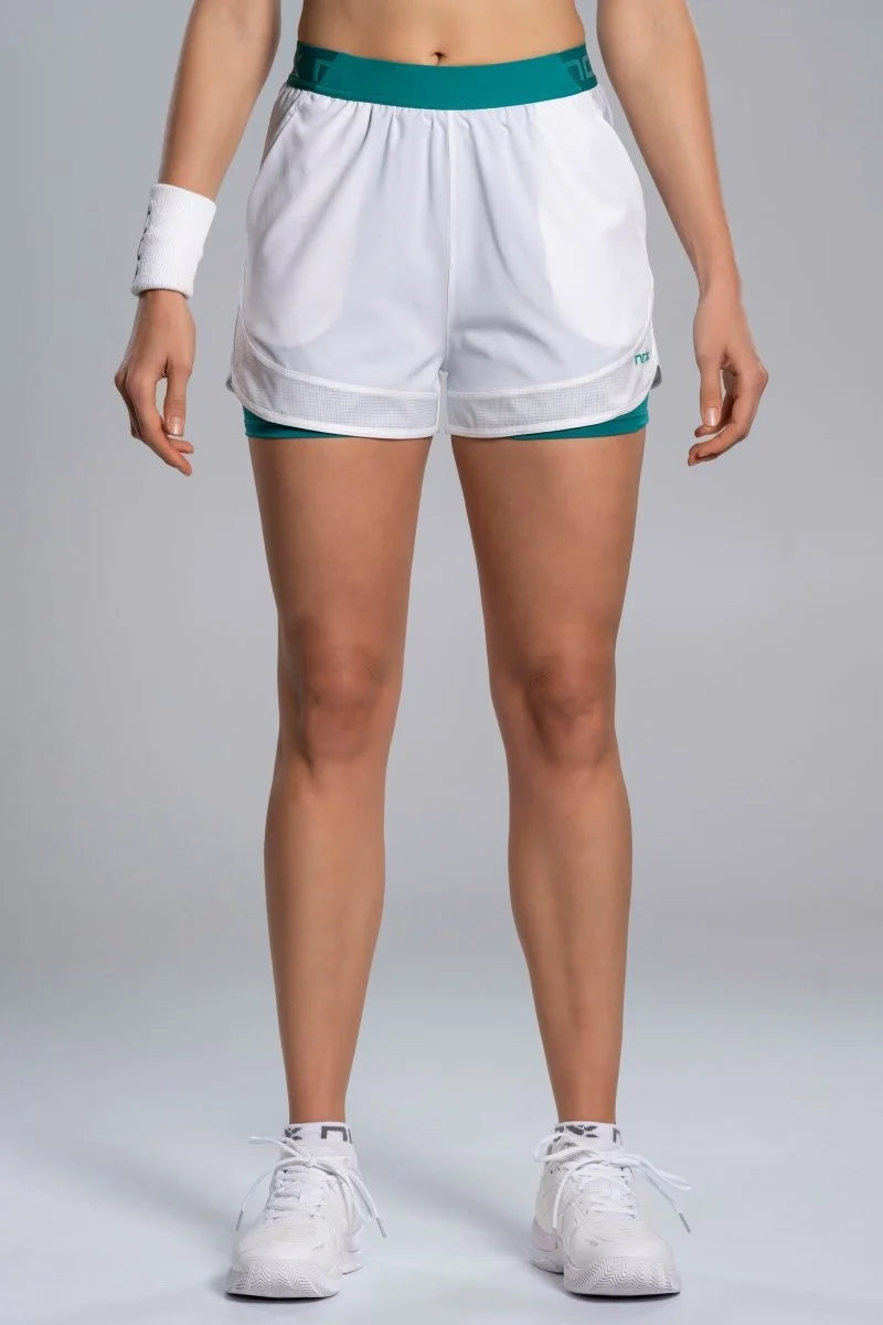 NOX Women’s Pro Shorts White/Ivy Green